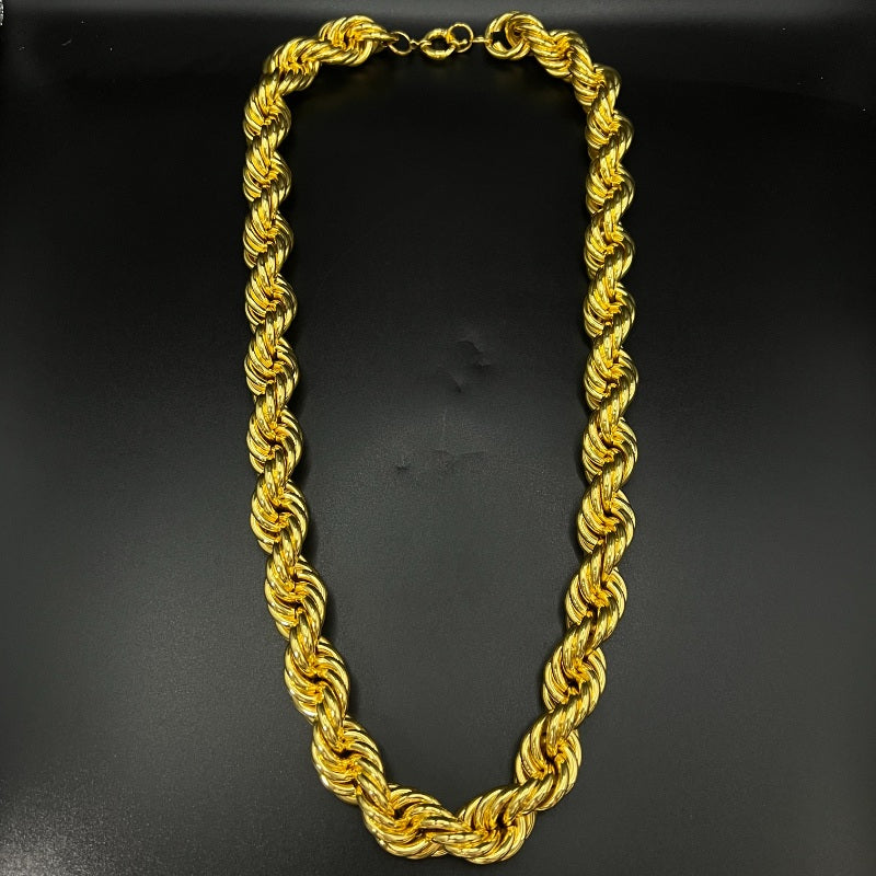20mm 18K Gold Finish Rope Chain – Crazycoolchain